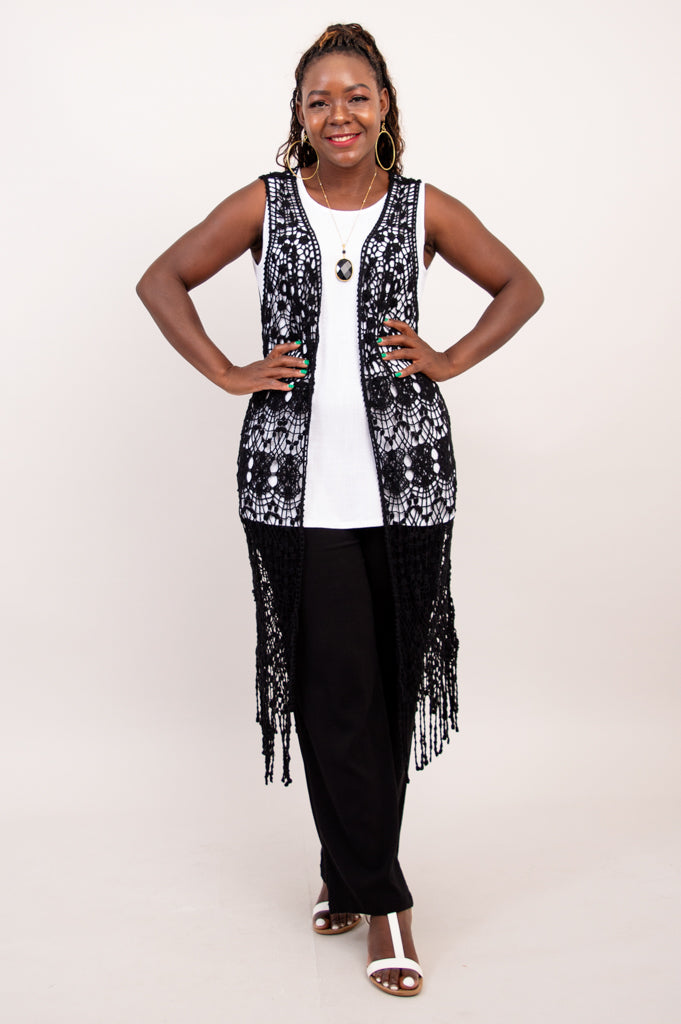 Black Lace Vest - Final Sale – LTD USA WEBSITE BLUE SKY