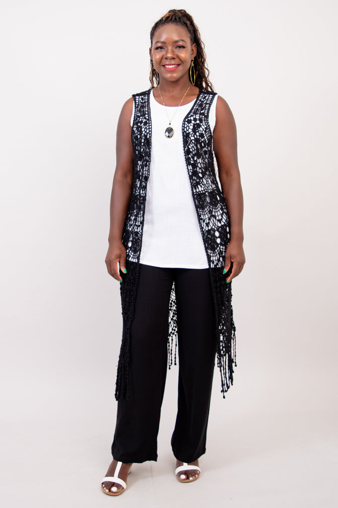 Black Lace Vest - Final Sale – LTD USA WEBSITE BLUE SKY