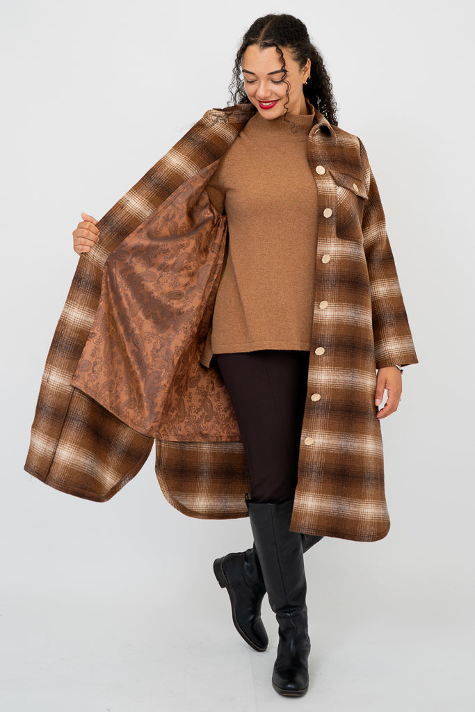 Bronwyn Coat, Cinnamon, Boiled Wool