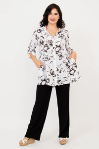 Celine Blouse, Affection, Linen Bamboo