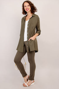 Celine Blouse, Khaki, Linen Bamboo