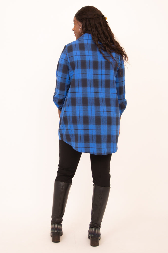 Celine Tunic, Neptune Plaid, Cotton- Final Sale