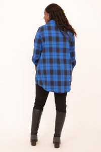 Celine Tunic, Neptune Plaid, Cotton- Final Sale