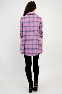 Celine Tunic, Plum Plaid, Cotton Flannel