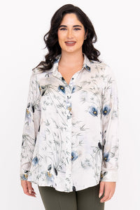 Charlotte Blouse, Khaki Breeze, Silk Viscose