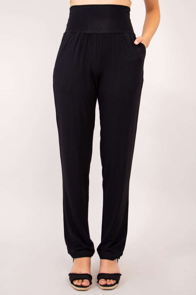 Clair Tall Pant, Black, Bamboo