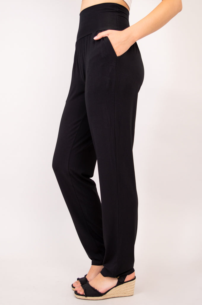 Clair Tall Pant, Black, Bamboo