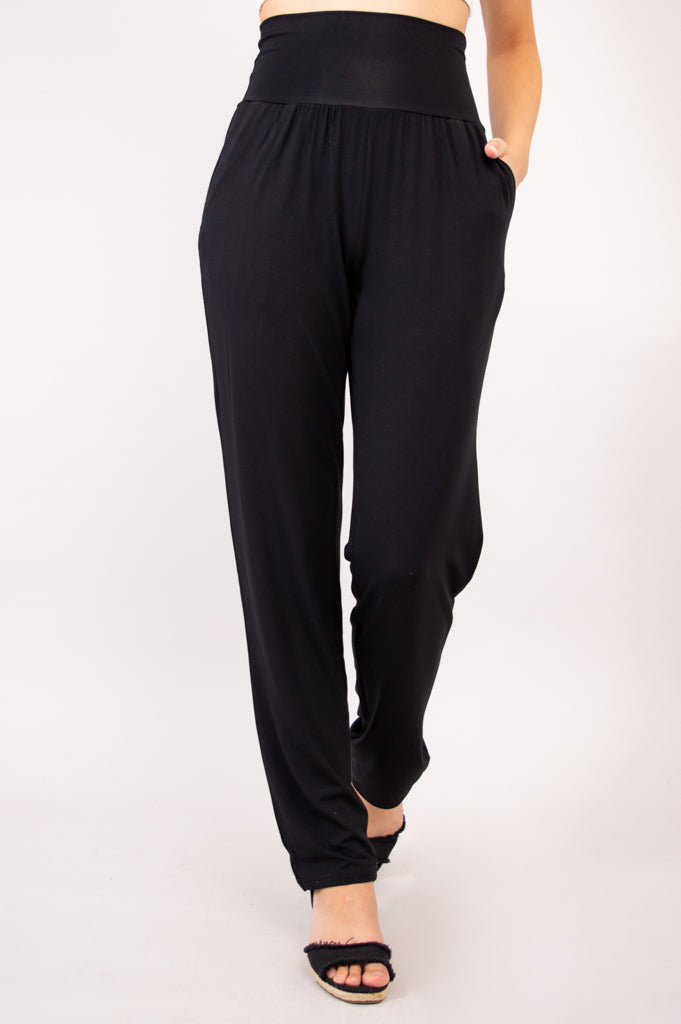 Clair Tall Pant, Black, Bamboo