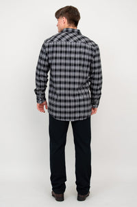 Cory Men's Shirt, Black Retro Plaid, Cotton