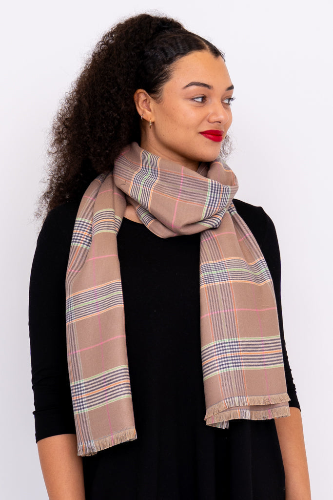 Cozy Scarf, Coffee Tartan