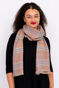 Cozy Scarf, Coffee Tartan