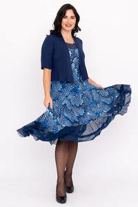 Danube Dress, Cobalt Fossil, Bamboo