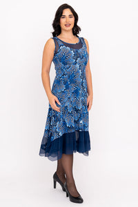 Danube Dress, Cobalt Fossil, Bamboo