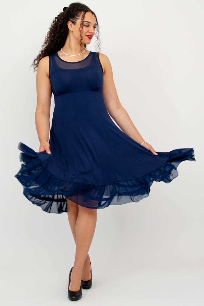 Danube Dress, Indigo, Bamboo