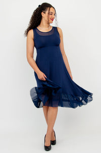 Danube Dress, Indigo, Bamboo