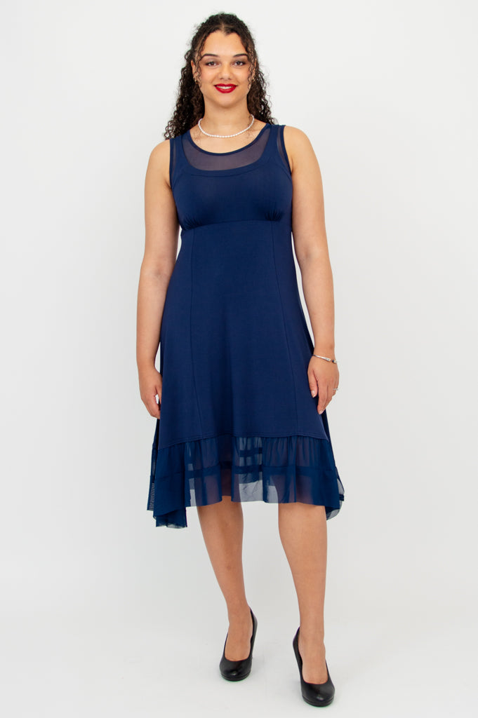 Danube Dress, Indigo, Bamboo