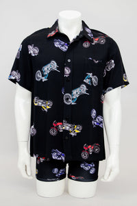 Dino Shirt, Motorcycle, Woven Bamboo