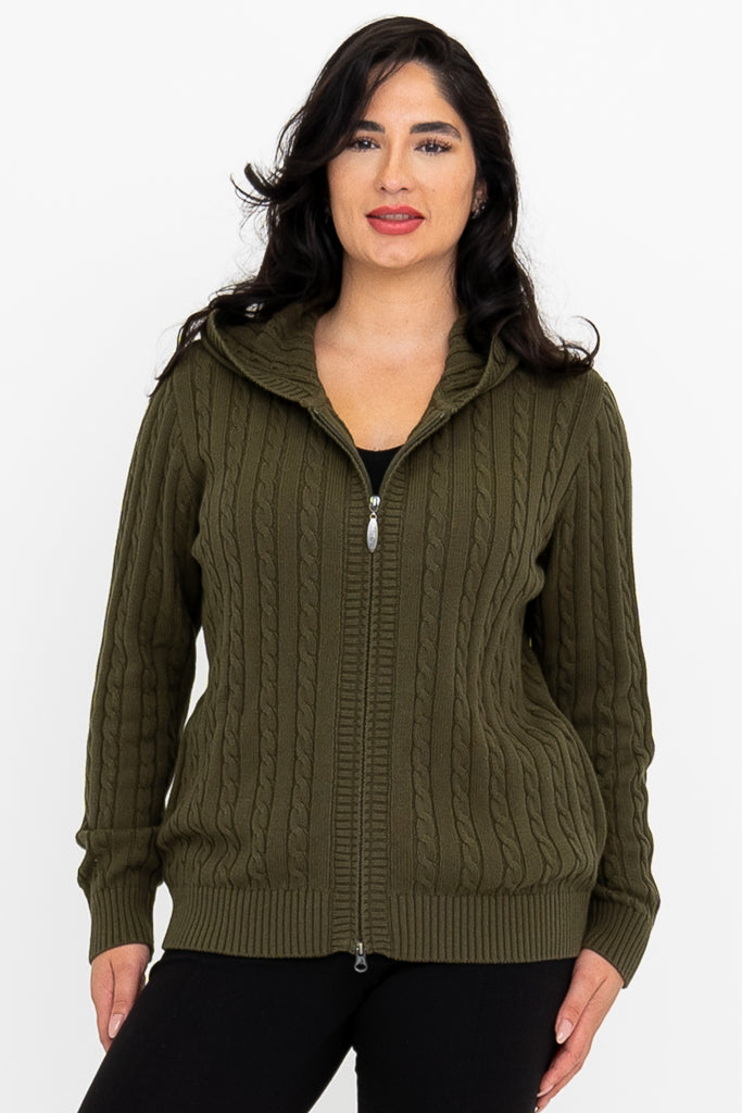 Elsie Sweater, Olive, Cotton