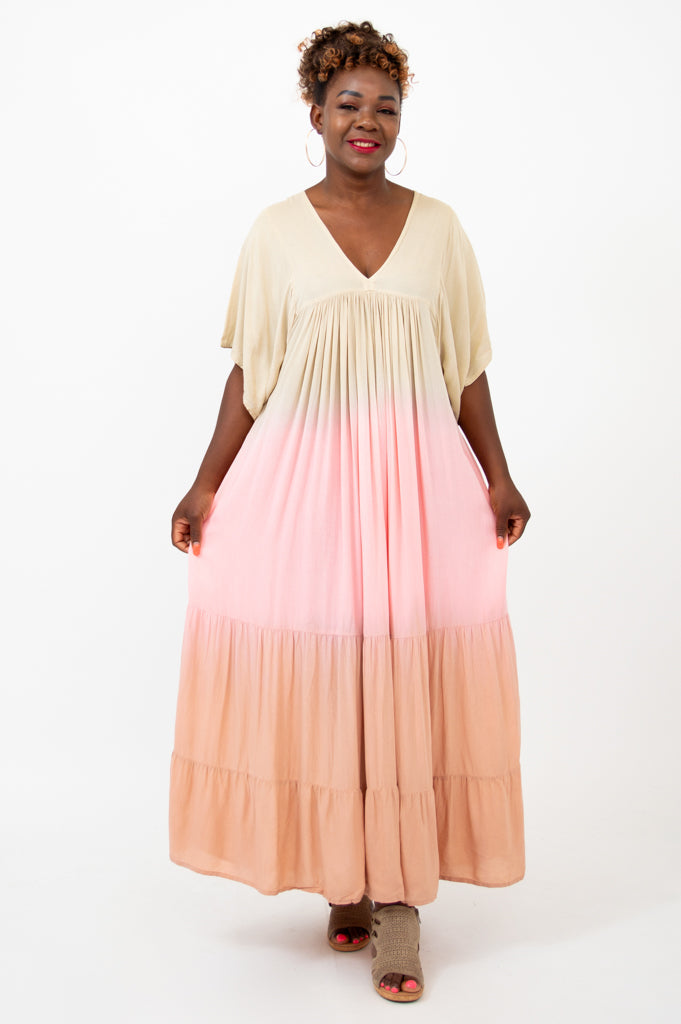 Empress Dress, Tan Dip-Dye