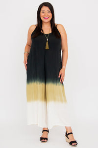 Ender Jumpsuit, Black Dip-Dye