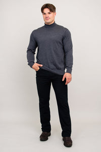 Eric Sweater, Charcoal, 100% Merino Wool