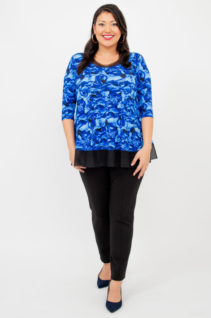 Flora Top, Blue Rose, Bamboo