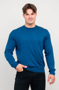 Fraser Sweater, Blue, 100% Merino Wool