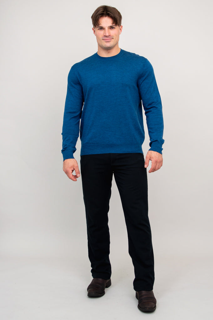 Fraser Sweater, Blue, 100% Merino Wool