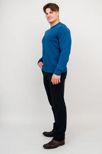 Fraser Sweater, Blue, 100% Merino Wool