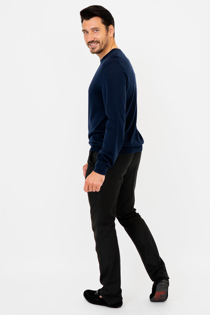 Fraser Sweater, Navy, Merino Wool