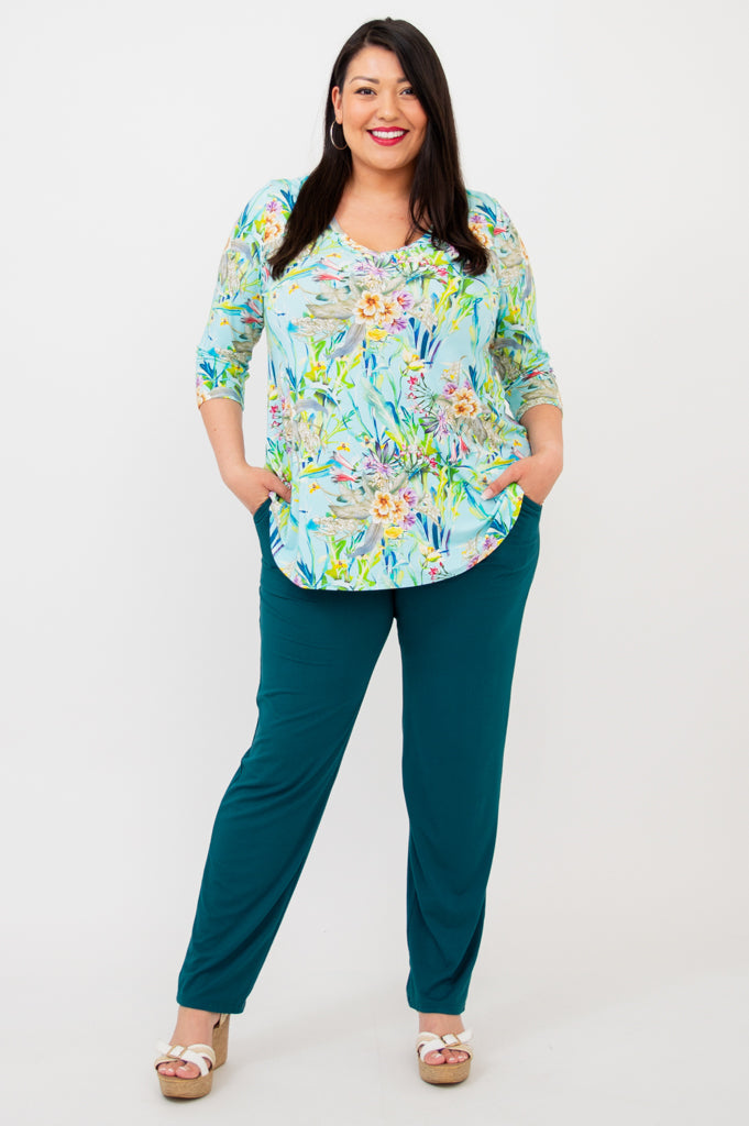 Jackie 3/4 Top, Genuine, Bamboo