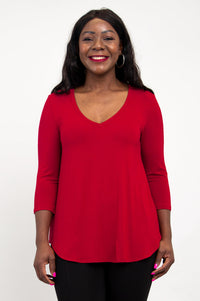 Jackie 3/4 Sleeve, Lipstick, Bamboo