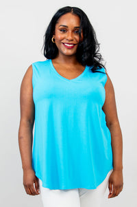 Jackie Tank, Turquoise, Bamboo