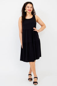 Juni Dress, Black, Linen Bamboo