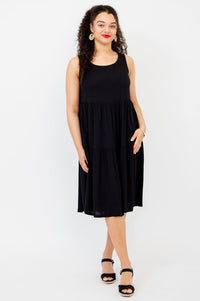 Juni Dress, Black, Linen Bamboo