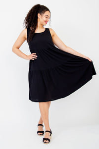 Juni Dress, Black, Linen Bamboo