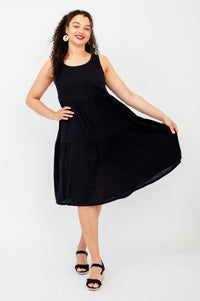 Juni Dress, Black, Linen Bamboo