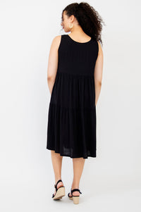 Juni Dress, Black, Linen Bamboo