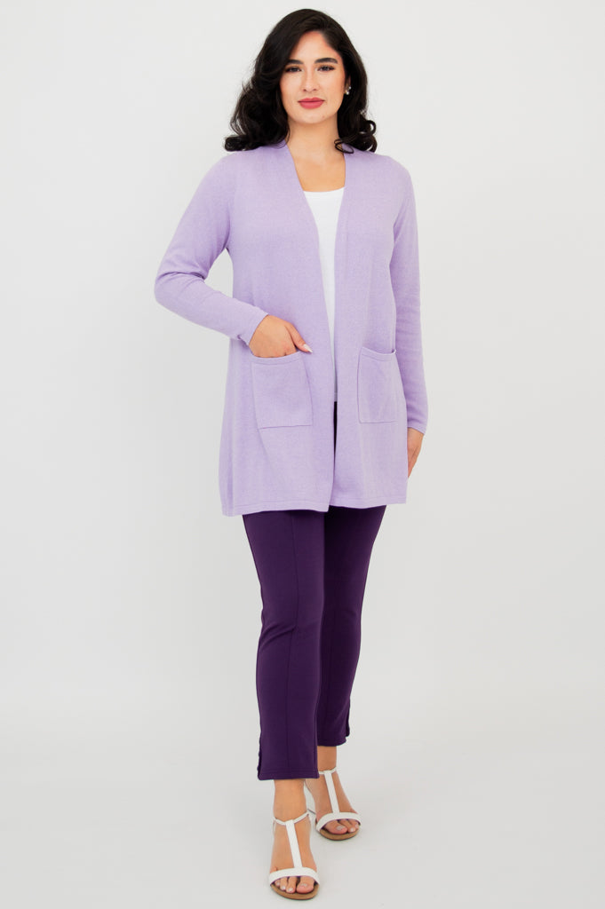 Justine Sweater, Lavender, Cotton