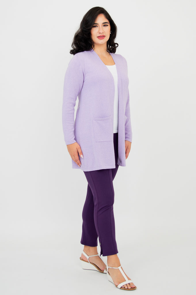 Justine Sweater, Lavender, Cotton