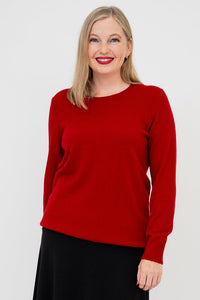 Kamila Sweater, Red, Wool Cashmere