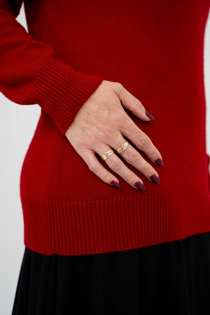 Kamila Sweater, Red, Wool Cashmere