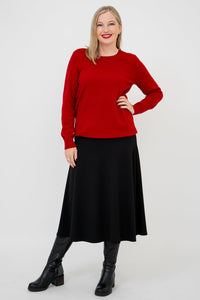 Kamila Sweater, Red, Wool Cashmere