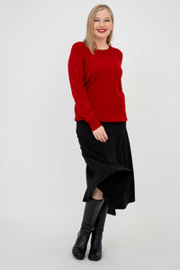 Kamila Sweater, Red, Wool Cashmere