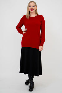 Kamila Sweater, Red, Wool Cashmere