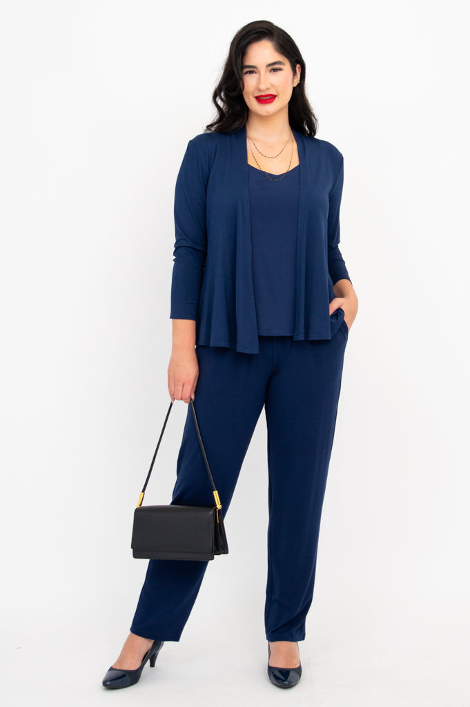 Clair Petite Pant, Indigo, Bamboo