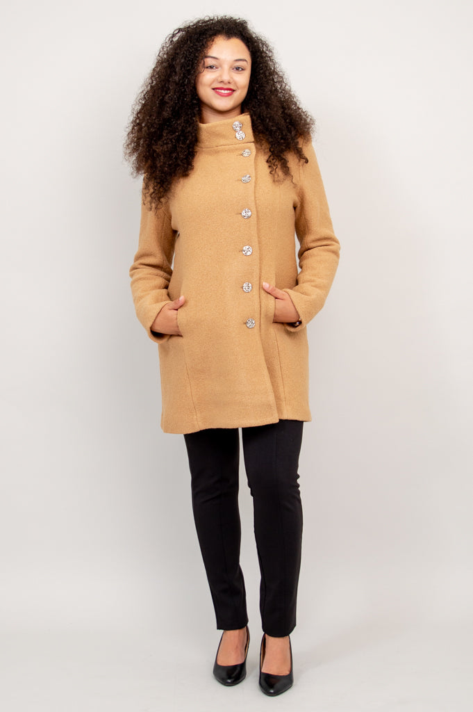 Keston Coat, Beige, Wool