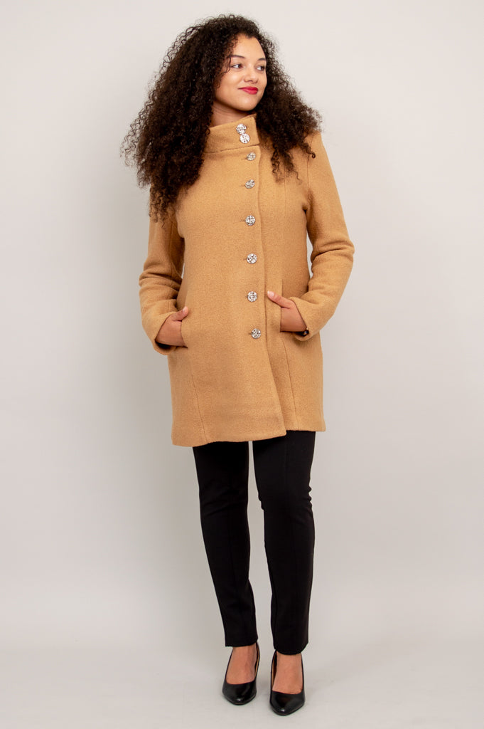 Keston Coat, Beige, Wool