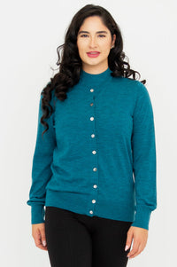 Rita Sweater, Soft Teal, Merino Wool