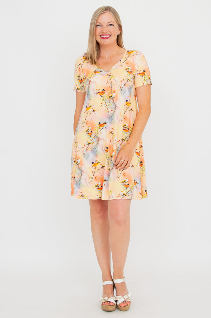 Lanai S/S Dress, Songbird, Bamboo